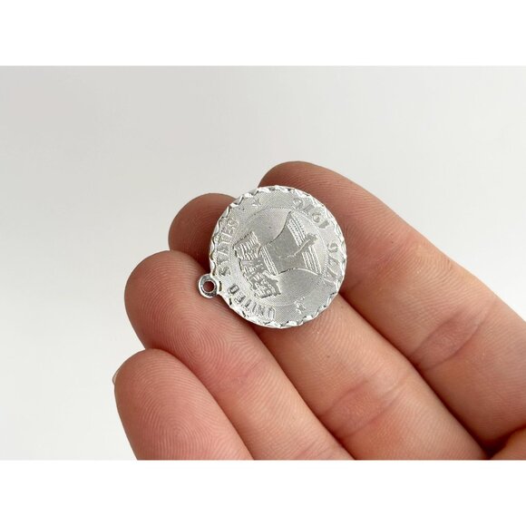 Beau Sterling Liberty Bell 1776 / 1976 925 Sterling Silver Vintage Pendant Charm - Picture 5 of 9